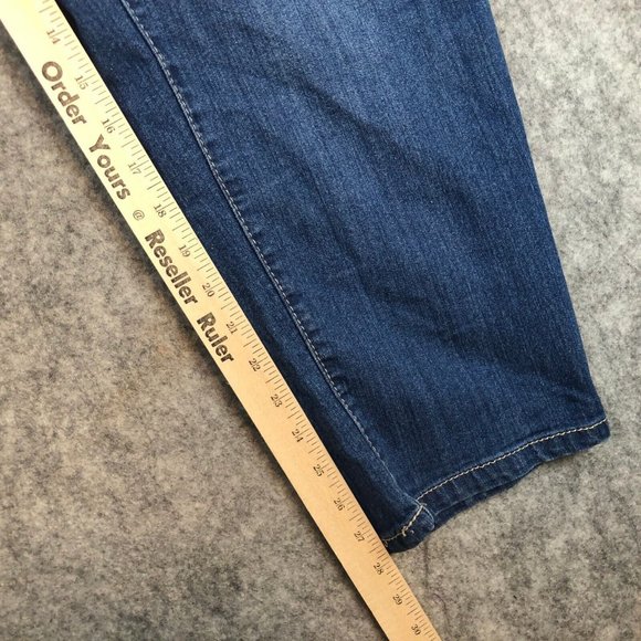 Faded Glory Jeans 24W High Rise Skinny Leg Thick Stich Embroidered Stretch Blue - Picture 7 of 11